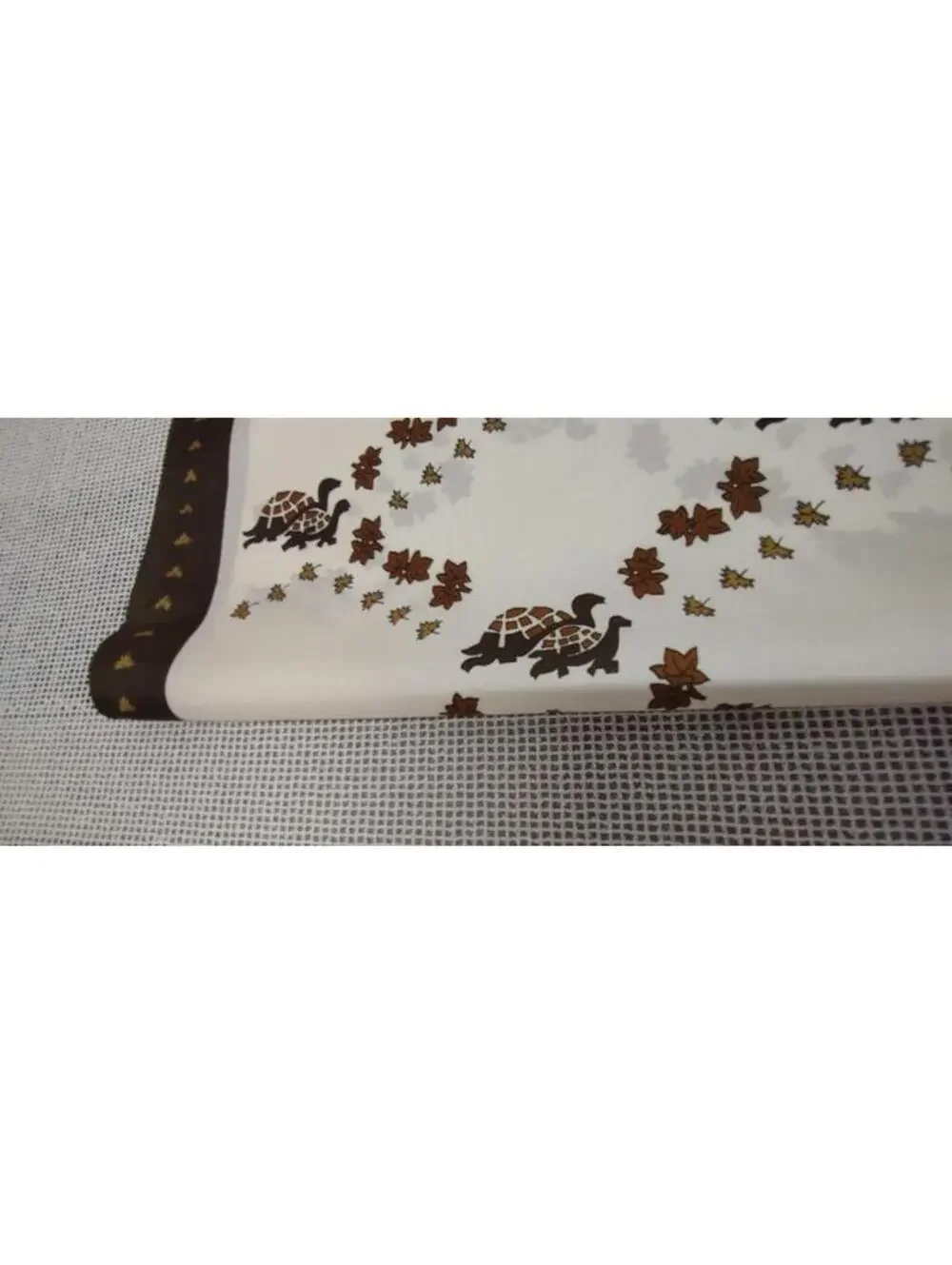 1970s Turtles Scarf Brown Turtle Me Scarf 1960s Mid Century Colors Acetate
